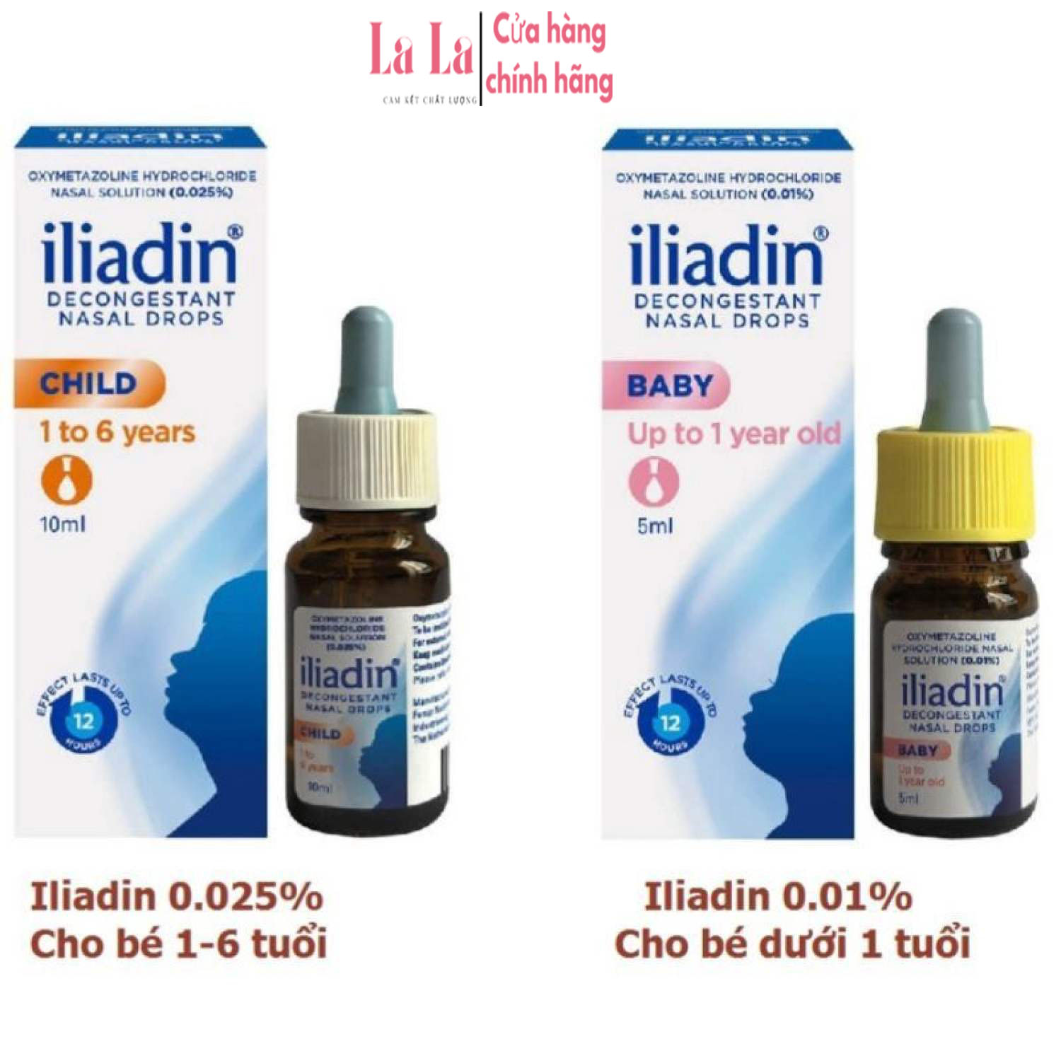 Nhỏ mũi Iliadin cho bé