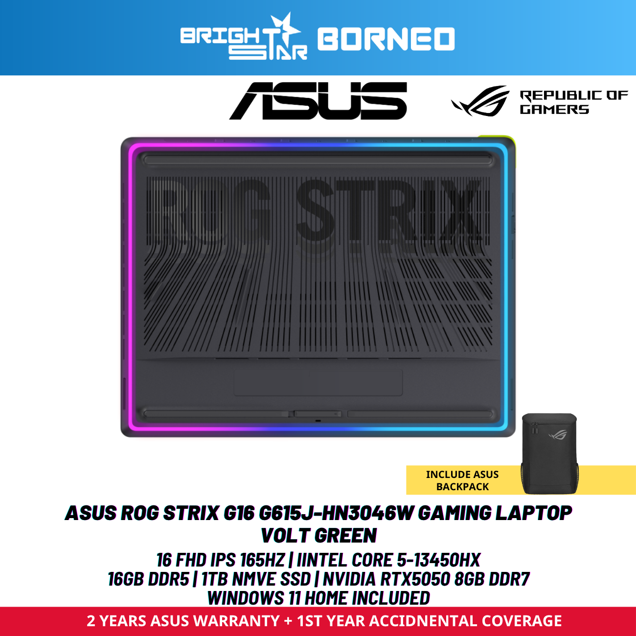 ASUS ROG STRIX G16 G615J-HN3046W Gaming Laptop - 16" FHD
