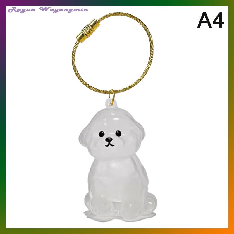 Rayua Rõ ràng Puppy tóc tưởng niệm lưu niệm viên nang pet của chó lông container tự làm mặt dây chuyền Keychain trang trí vật nuôi những người yêu thích nhà hiển thị Quà Tặng - 7