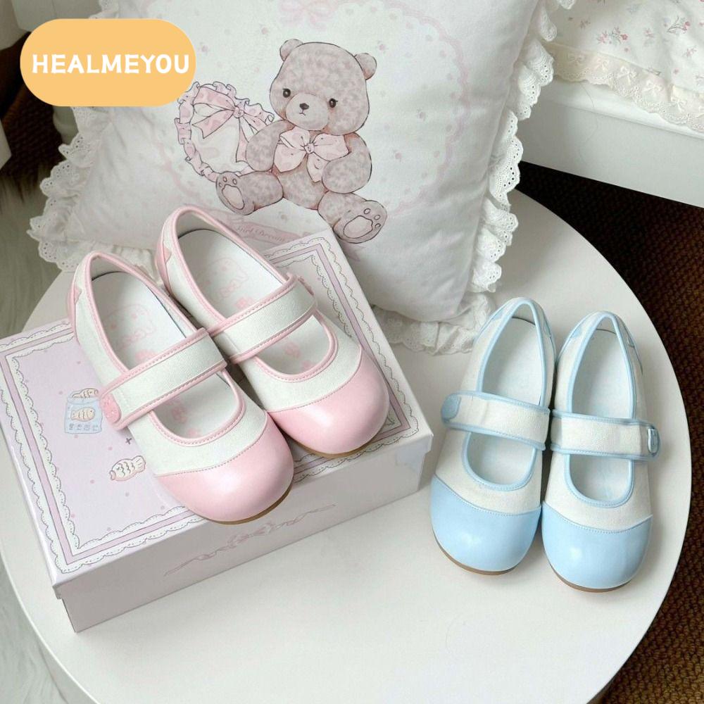 HEALMEYOU หนังพียู รองเท้าแมรี่เจน หวานหวานแหววว แมวคิตตี้แมว รองเท้าโลลิต้า JK ง่ายๆ กันลื่น รองเท้าส้นแบนหัวมน สำหรับผู้หญิง ราคา 548 บาท*ส่งฟรี