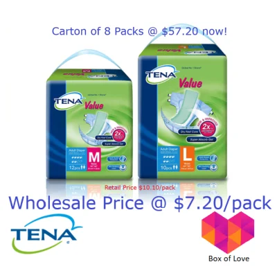 TENA Value Unisex Adult Diapers Size M/L