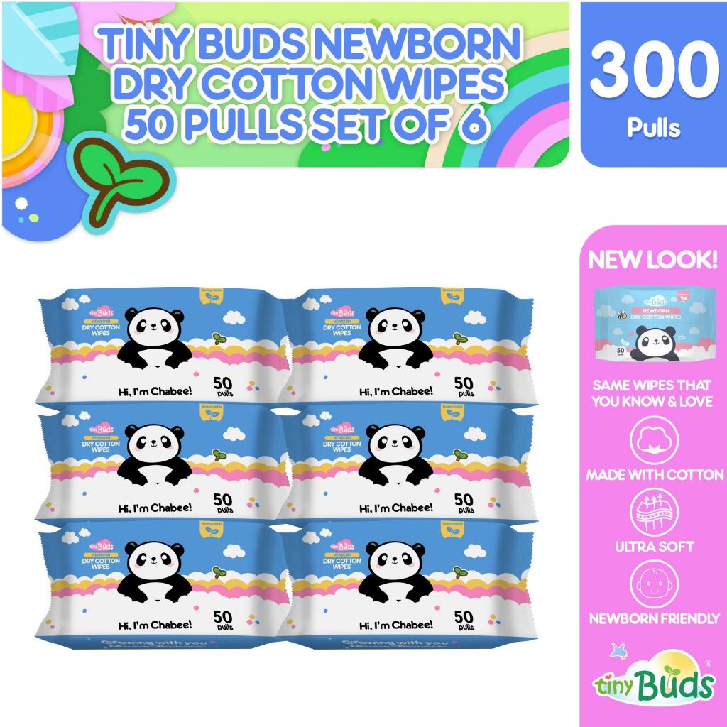 Tiny Buds Newborn Dry Cotton Wipes Buy 5 Get 1 Free