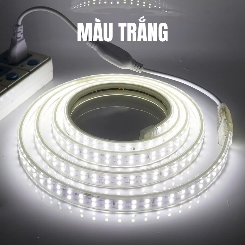 5M 10M 15M 20M 2835 Hàng đôi Led 220V Siêu sáng+1 Nguồn điện miễn phí Dây Led không thấm nước Trang trí ngoài trời