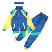 ZONGGJZ MALL 58 3Pcs/Set Hippie 80s Tracksuit Blue Pink Carnival Party Disco Dance Sportswear Fashion Performance Clothes Hip Hop Costume Kids Boys Girls