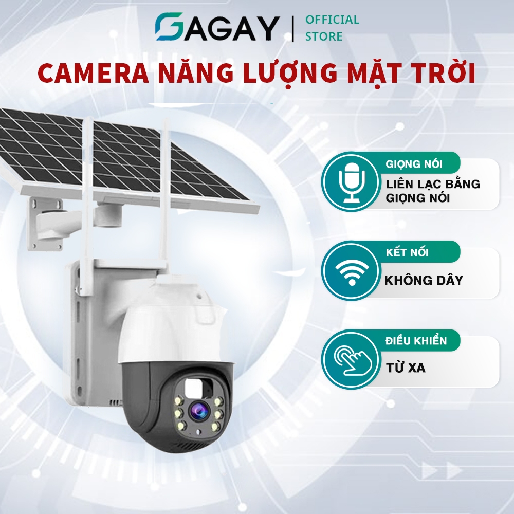 Camera Năng Lượng Mặt Trời T03 1080P HD 4G WiFi Nguồn Sáng Phát Hiện Chuyển Động 2 Chiều Chống Nước Kết Nối Điện Thoại GAGAY