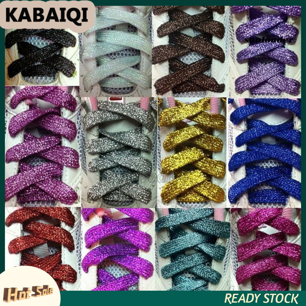 KABAIQI รองเท้าผ้าใบลูกไม้เมทัลลิกแบบเลือกได้ระดับพรีเมียมยาว6นิ้ว ราคา 13 บาท*ส่งฟรี