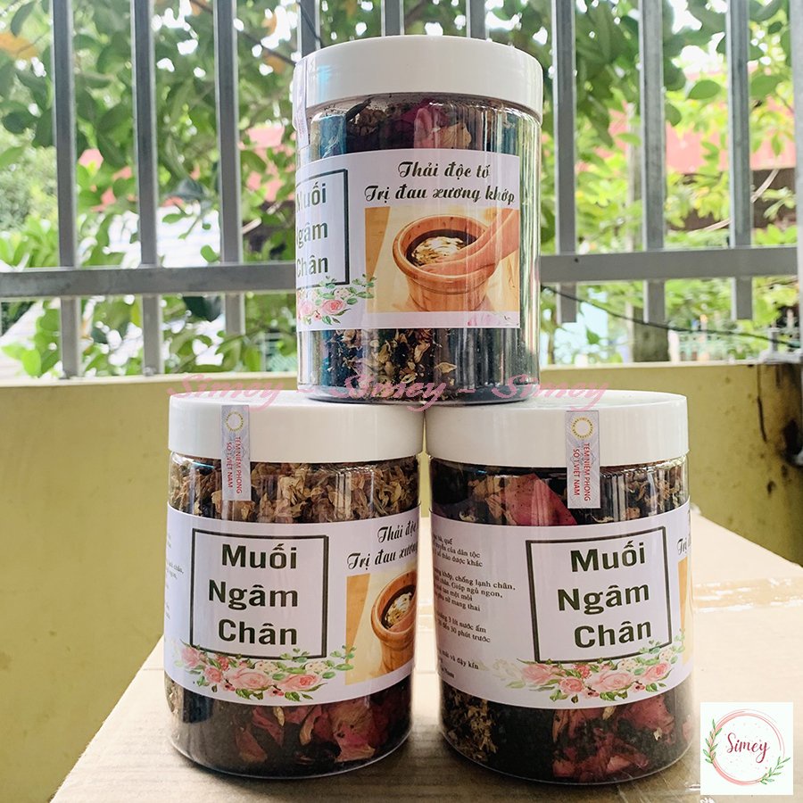 Muối ngâm chân thảo dược, muối ngâm chân thải độc tố, giảm đau xương khớp hộp 500g