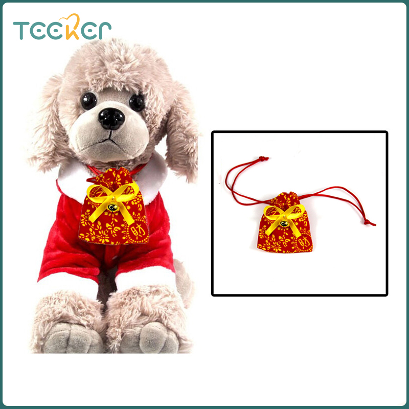 Teekerpet New Year s New Pet Lucky Bag for Dogs Cats Red and Yellow