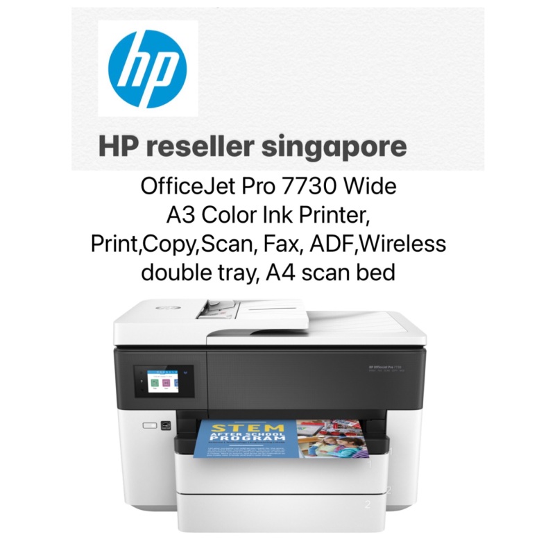 HP OfficeJet Pro 7730 Wide Format All-in-One Printer-Print (A3), copy (A4), scan (A4), fax (A4) Singapore