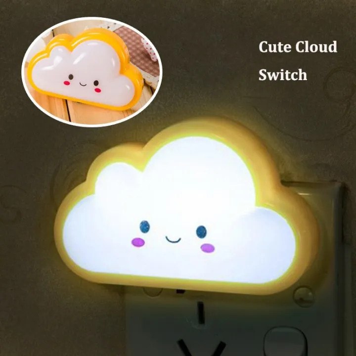 Lampu Tidur Karakter Lucu Sensor Gelap Warna Warni Moon Cloud Mushroom Led Aesthetic Dekorasi Meja Belajar Kamar Tidur