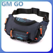 HAOSHUAI Belt Bag Men's Waterproof Sporty Nylon Waist Pack