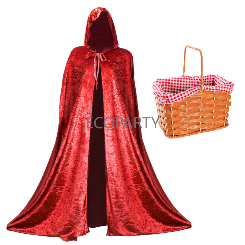 Red Riding Hat Quần Áo Áo Cchoàng Và Giỏ Trường Cuốn Sách Tuần Tuyệt Vời Ăn Mặc Quần Áo Halloween Trang Phục Cho Phụ Nữ Tùy Chọn Giỏ