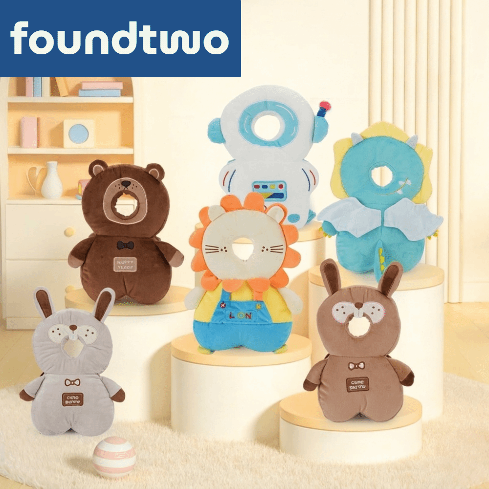FOUNDTWO ผ้ากำมะหยี่นุ่ม อุปกรณ์ป้องกันศีรษะเด็กจากการล้ม น้ำหนักเบา ดีไซน์สัตว์น่ารัก อุปกรณ์ป้องกันศีรษะสำหรับทารก ใช้งานได้จริง ระบายอากาศได้ดี หมอนรองหลังสำหรับเด็ก การฝึกเดิน ราคา 376 บาท*ส่งฟรี