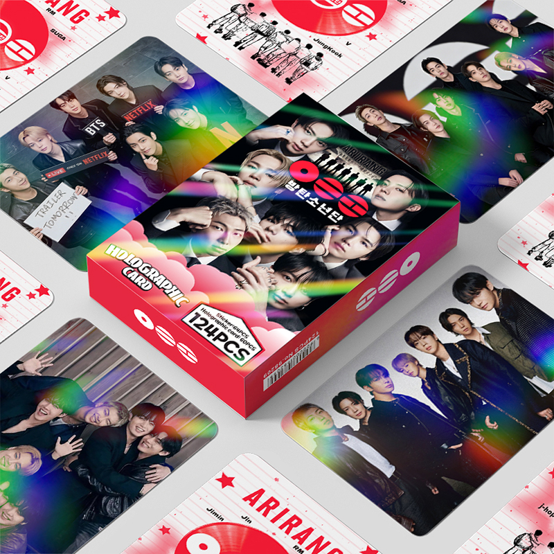 KPOP 124pcs/box BTS Photocards ARIRANG Holographic LOMO Card Holographic card Sticker Collection
