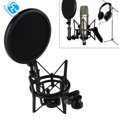 Microphone Mic Professional Shock Mount with Pop Shield Filter Screen - intl