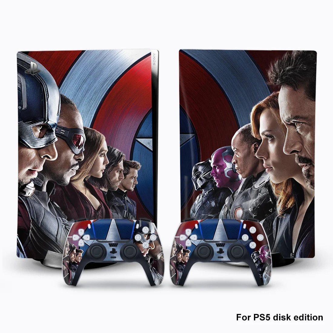 【Best Price Guaranteed】 Captain America Man Venom Vinyl Skin Sticker For Ps5 Disk Edition Console And 2 Controllers Decal Cover Game Accessories