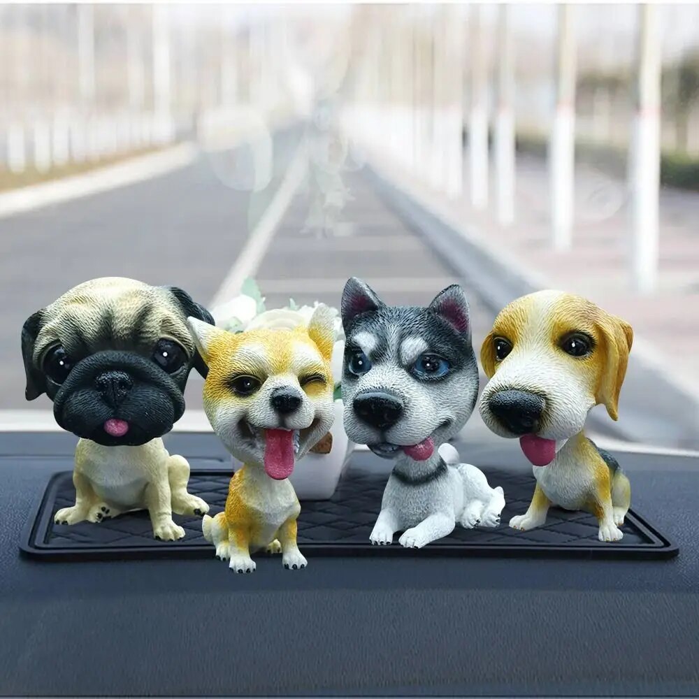 Car Shaking Head Toys Car Interior Ornament Nodding Dog Funny Cute Bolehead Puppy Dolls Swing Car Ornaments Car Dashboard Toys