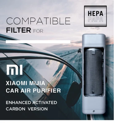 Xiaomi MiJia Car Air Purifier Compatible Replacement Filter Only - Enhanced Activated Carbon Version [Free Alcohol Swab] [SG Seller] [7 Days Warranty] [HEPAPAPA]