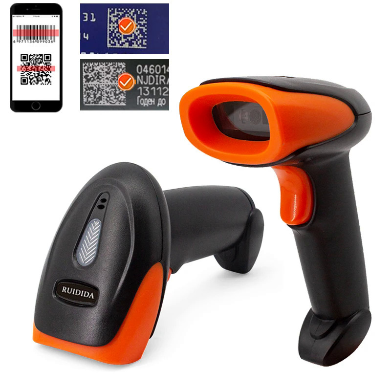 Máy quét có dây cầm tay 1D/2D Máy quét mã vạch 2D QR hoặc đầu đọc mã qr không dây hoặc máy quét mã v