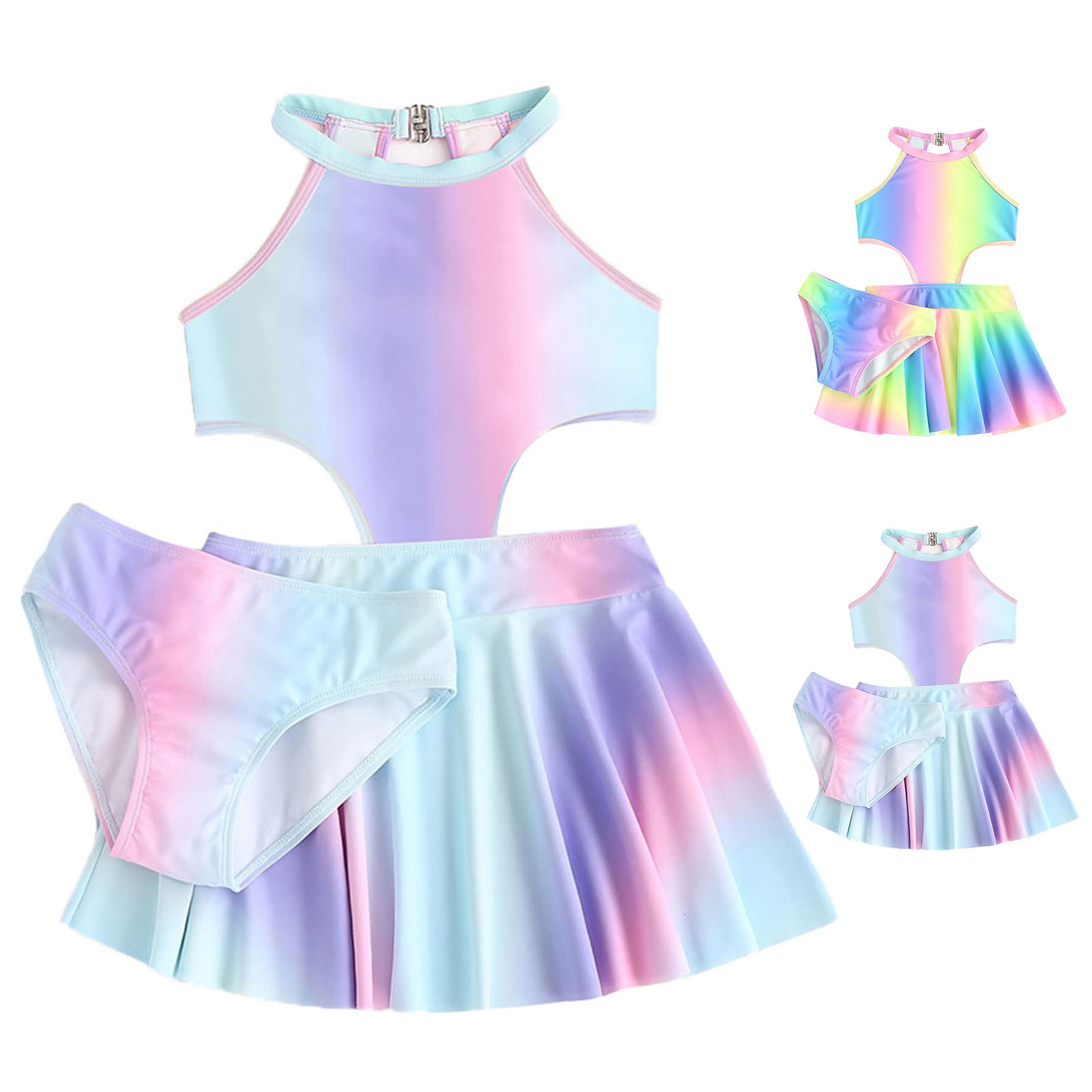 Trẻ Em Trẻ Em cho bé gái sơ sinh 2 Mảnh Đồ Bơi Bộ Đồ Tắm Colourful Đầm công chúa Quần lót Bộ đồ bơi Áo Tắm Trẻ Em Cô Gái Cô Gái đồ bơi