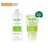 Combo Nước Tẩy Trang Simple Cấp Ẩm Tức Thì 400Ml Và Sữa Rửa Mặt Simple Dạng Gel Dịu Nhẹ Cho Da 150Ml