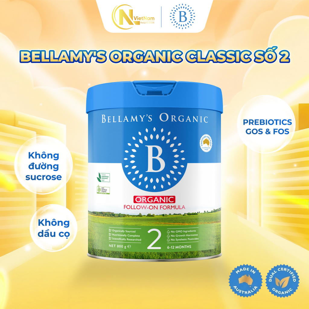 "Sữa Hữu Cơ Bellamy's Organic Classic 2.0 Số 2 800g
