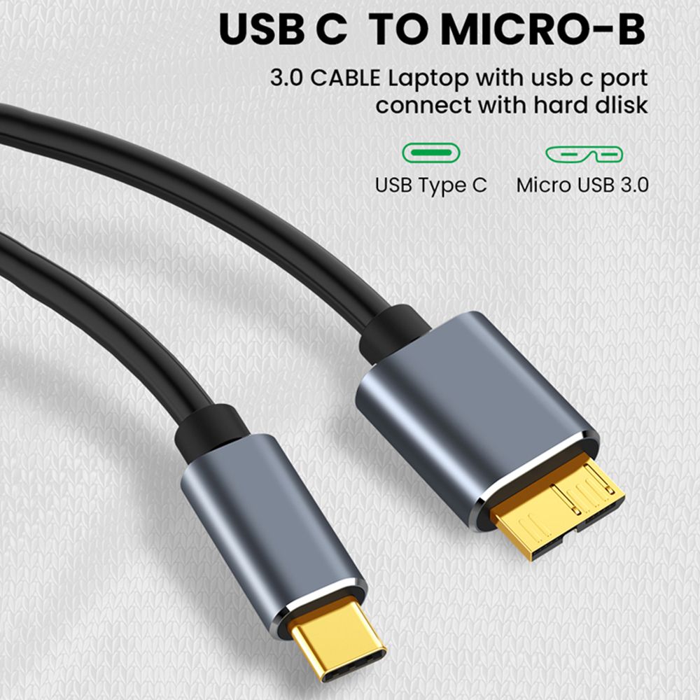 QIANNONG USB 3.0 0.5/1/1.5/2M Máy tính Đĩa Cáp Nhanh chóng Truyền Bên ngoài Ổ Cứng USB C 3.0 Loại C Sạc Micro B Dây Dây Loại C Để Micro B Cáp Cáp Dữ Liệu đĩa Cáp Kết Nối Dữ Liệu nhanh Sync Dây