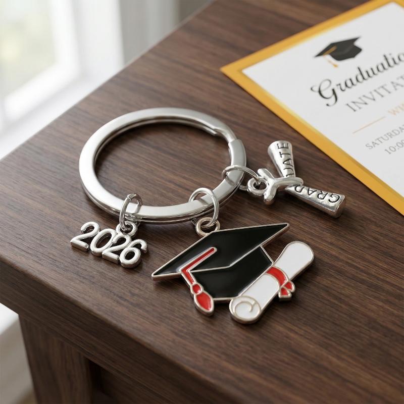 Gwuqu Tốt nghiệp cap Gown Keychain 2026 kim loại quyến rũ lưu niệm cho sinh viên lễ tốt nghiệp Quà Tặng số lượng lớn gói cho các bạn cùng lớp bạn bè