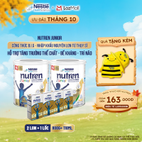 Bộ 2 Sữa Bột Dinh Dưỡng Y Học NESTLÉ NUTREN JUNIOR Xuất Xứ Thụy Sĩ Công Thức BIG Hỗ Trợ Tăng Trưởng Thể ChấtTrí NãoĐề Kháng Cho Bé 800G + 1 Lốc Sữa pha sẵn 110ML/hộp