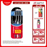 [Chỉ 25-29.6_X2 Voucher giảm đến 20%] [MỚI] Bộ 3 Bàn chải Colgate Slim Soft Charcoal Spiral lông chải kháng khuẩn, xoắn kép loại sạch mảng bám