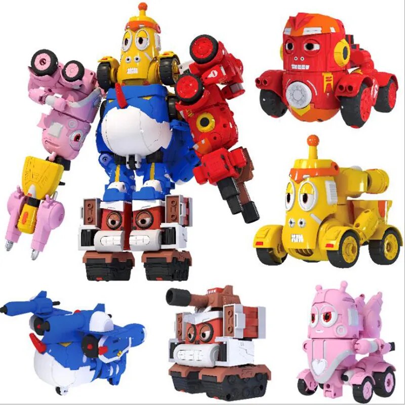 Creative Cute Animal Robot Larva Figures Assembly Toys Transformation