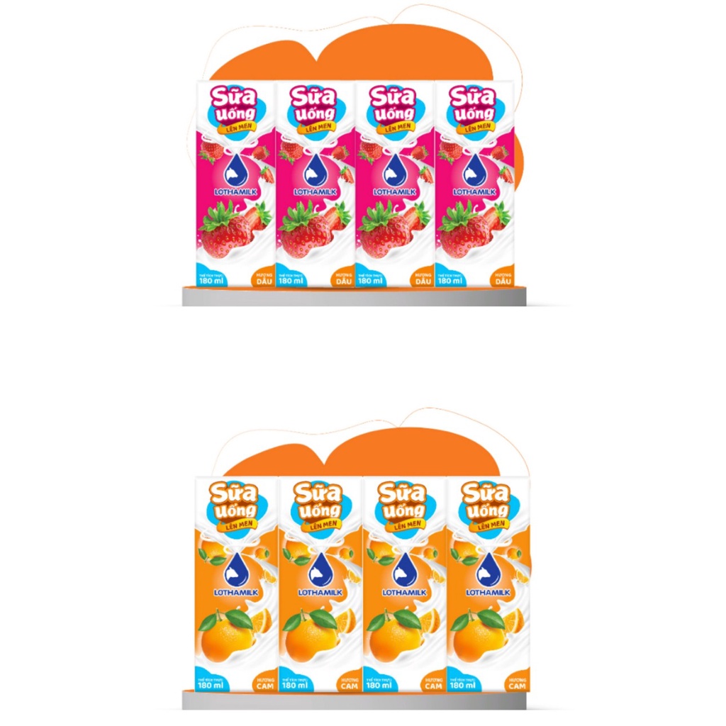 (Mix 2 Vị) Thùng 48 Hộp 110Ml Sữa Chua Long Thành