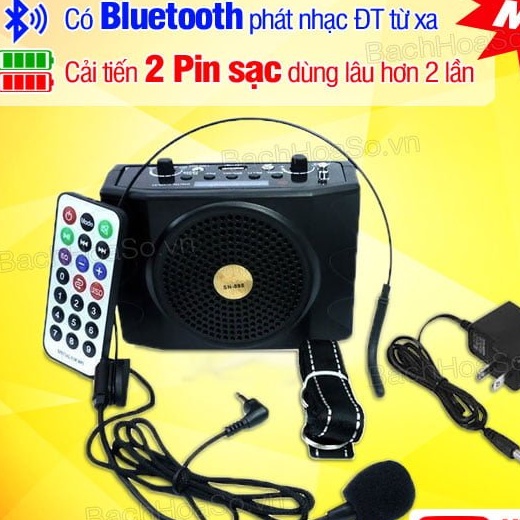 Máy trợ giảng sony sn-898 có bluetooth, thiết kế nhỏ gọn, thuận tiện di chuyển, hỗ trợ usb, thẻ nhớ, aux, fm radio, chức năng echo vang xa, máy trợ giảng cho giáo viên, âm thanh trong nghe rõ ràng, bảo hành 1 năm.
