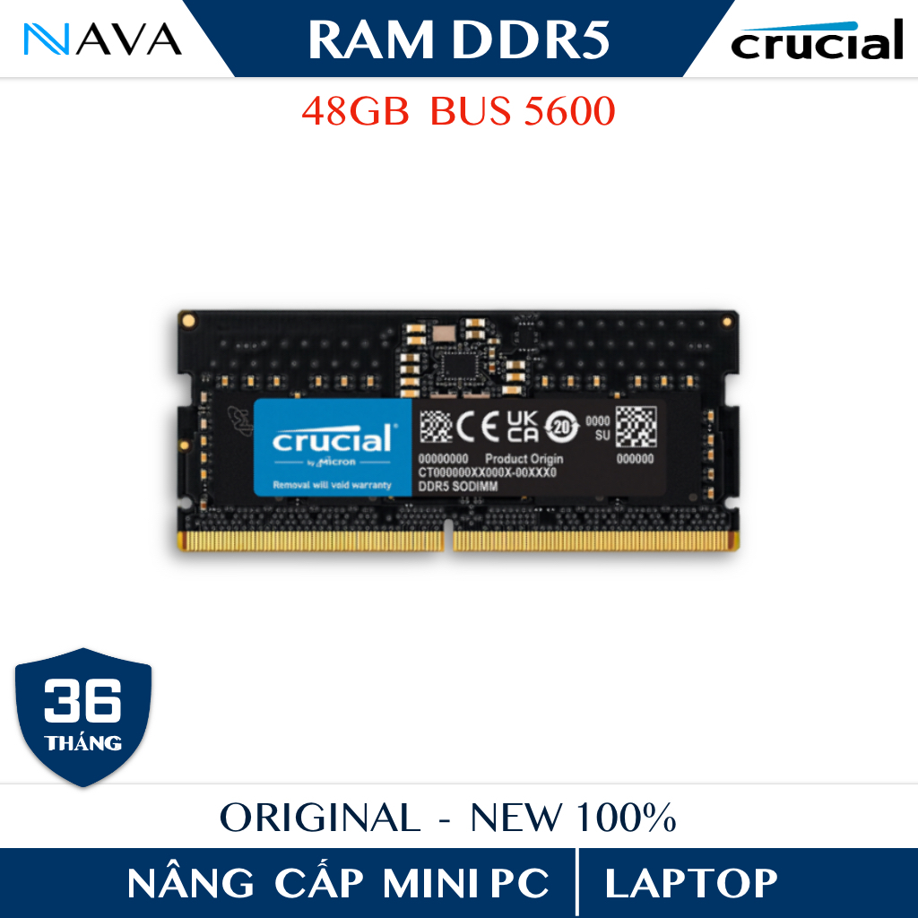 RAM Samsung / Crucial DDR5 5600MHz 16GB / 32GB / 48GB – Nhập Khẩu BH 3 Năm – RAM Laptop Mini PC