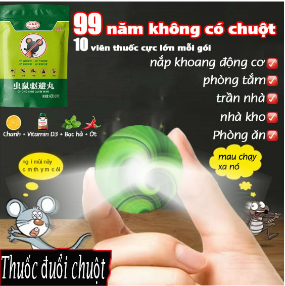 Thuốc diệt chuột,GÓI 10 VIÊN, Đuổi Chuột Đuổi Gián Đuổi Kiến,thuốc đuổi chuột trong nhà