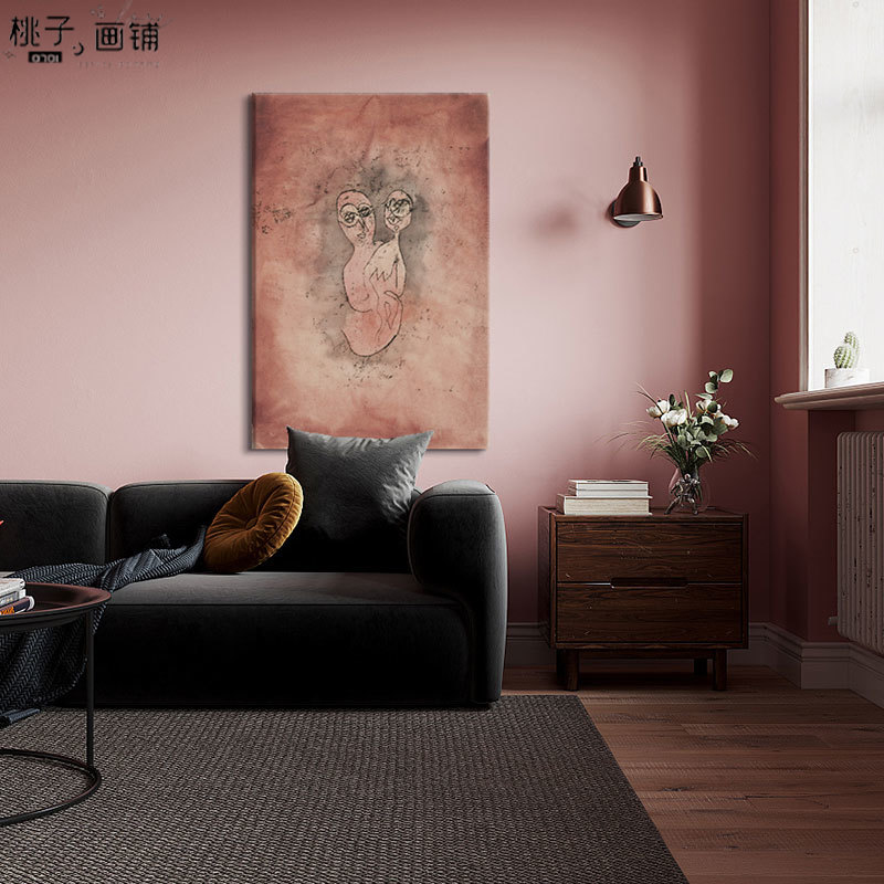 Hiện đại yên tĩnh gió phòng triển lãm Tranh trang trí phòng khách lối đi trừu tượng sơn nghệ thuật treo tường phòng ngủ phòng ăn lối vào màu hồng Tranh ghép nhỏ 0726a1