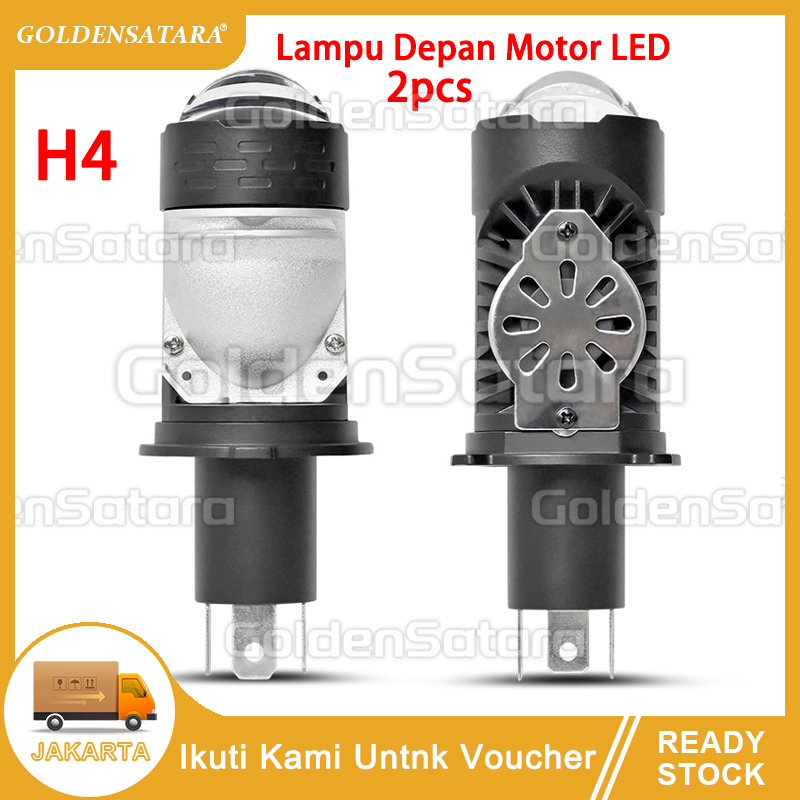 H4 Motorcycle LED headlight plug and play projector lens White + White for classic motorcycle/sport Harga 96,000 rupiah*Gratis Ongkir