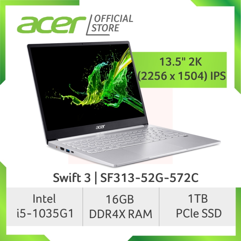Acer NEW Swift 3 SF313-52G-572C 13.5 inch 2K (2256 x 1504) IPS Screen with i5-1035G1 Processor and 16GB RAM Laptop