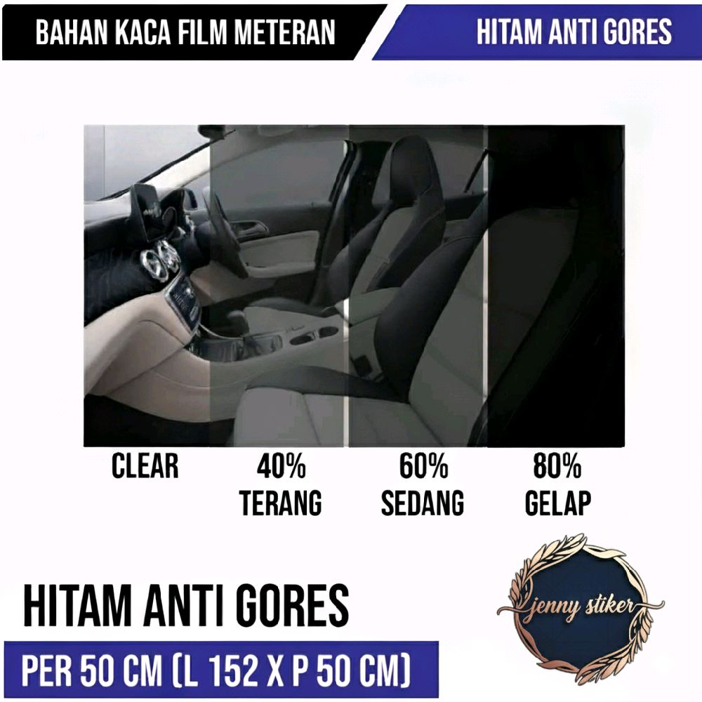 Kaca Film Mobil Hitam Anti Gores Anti Silau Tolak Panas Sun Protect Ukuran 25x150cm 50x150cm 75x150cm 100x150cm Custom Sesuai Kebutuhan Harga 13,100 rupiah*Gratis Ongkir