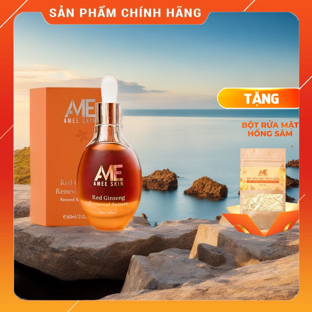 Tinh chất peel da sinh học amee skin red ginseng renewal serum - 60ml