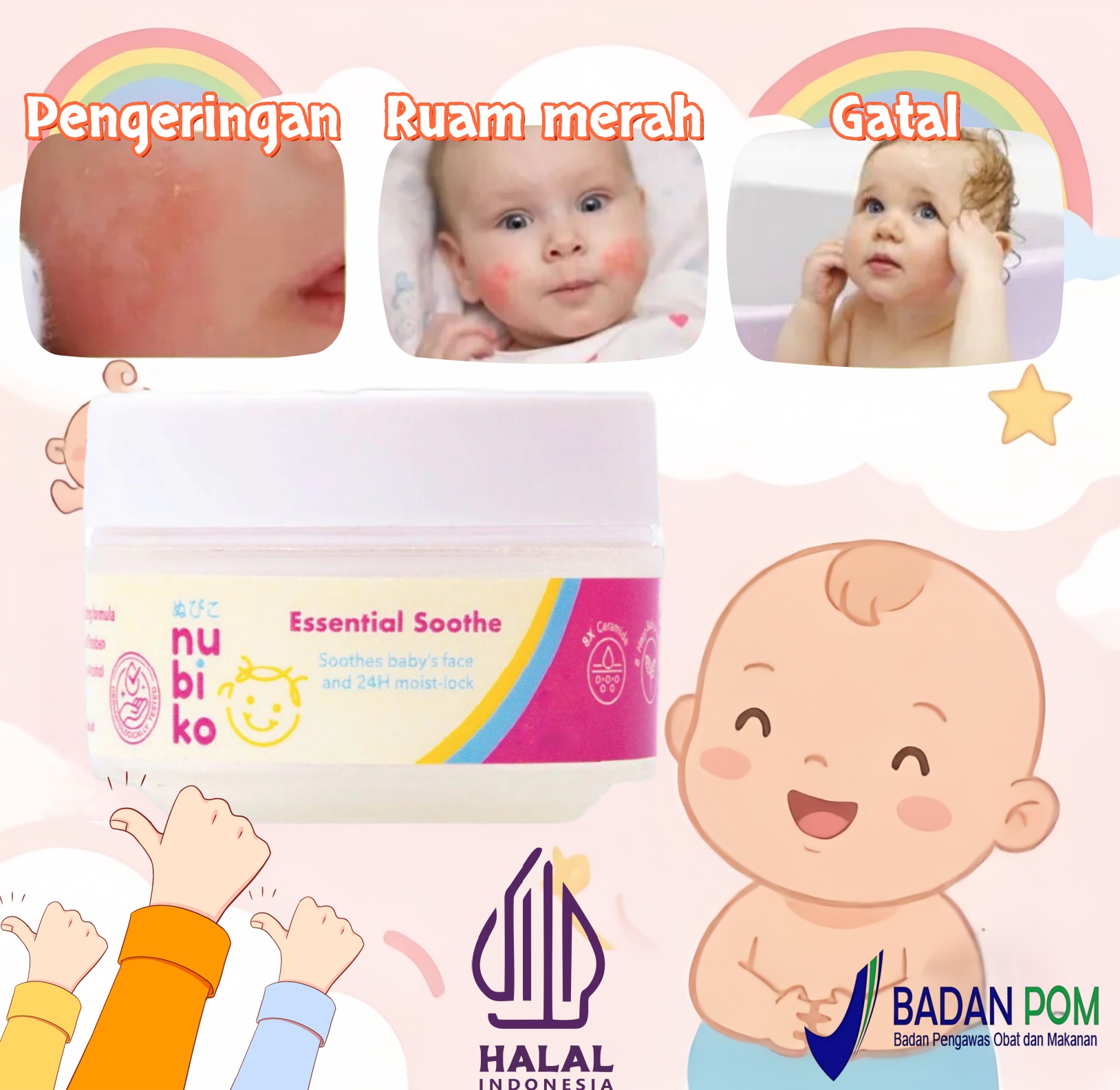 Nubiko Essential soothe-30gr face krim moisturizer wajah bayi ceramide