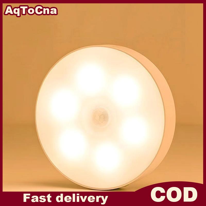 AqToCna Không Dây cảm biến chuyển động LED ánh sáng ban đêm 6LED 10led USB có thể sạc lại dưới tủ đèn cho Nhà bếp Closet cầu thang hành lang
