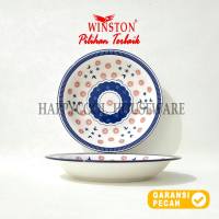 WINSTON 1pcs Piring Bulat keramik 925 inch Baby Blosom Piring Makan Piring Lontong 235cm Aesthetic