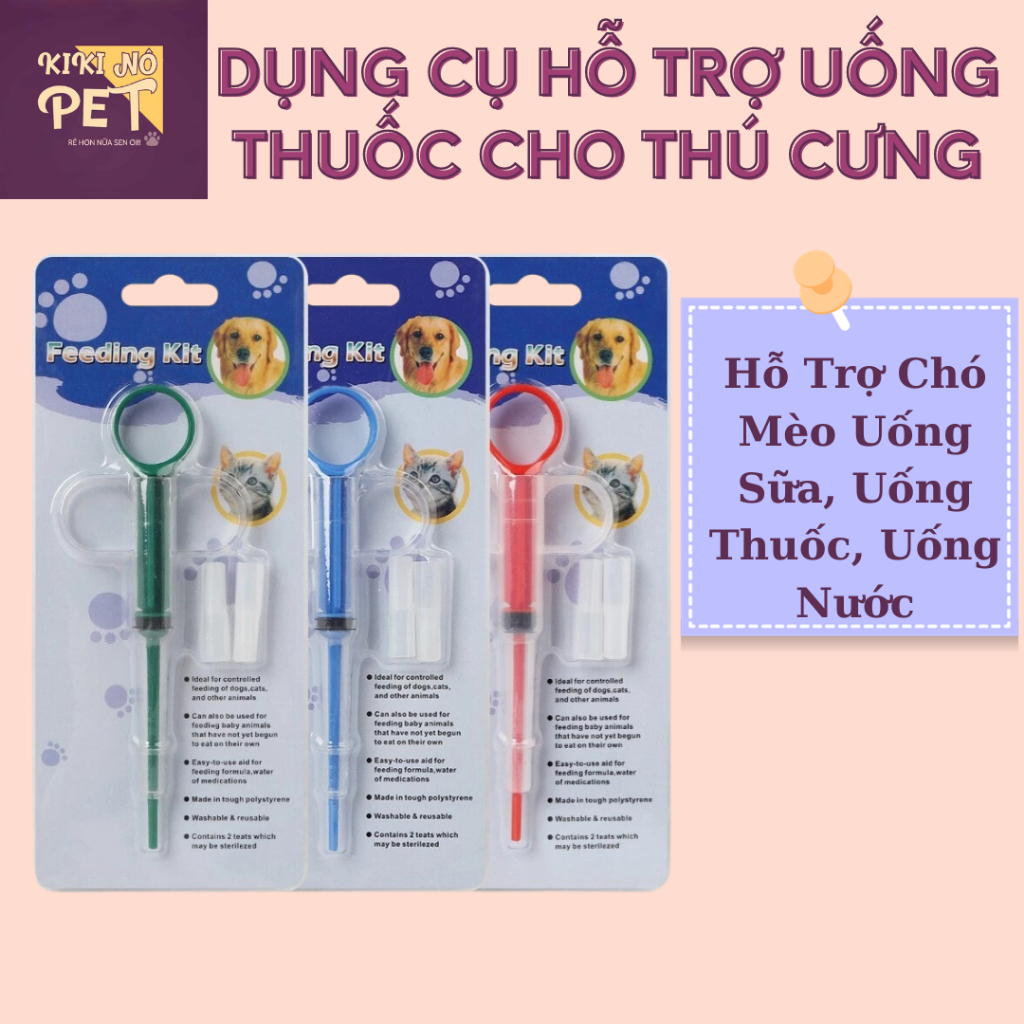 Dụng cụ hỗ trợ uống thuốc cho thú cưng xi lanh hỗ trợ chó mèo uống sữa uống thuốc uống nước - kikino