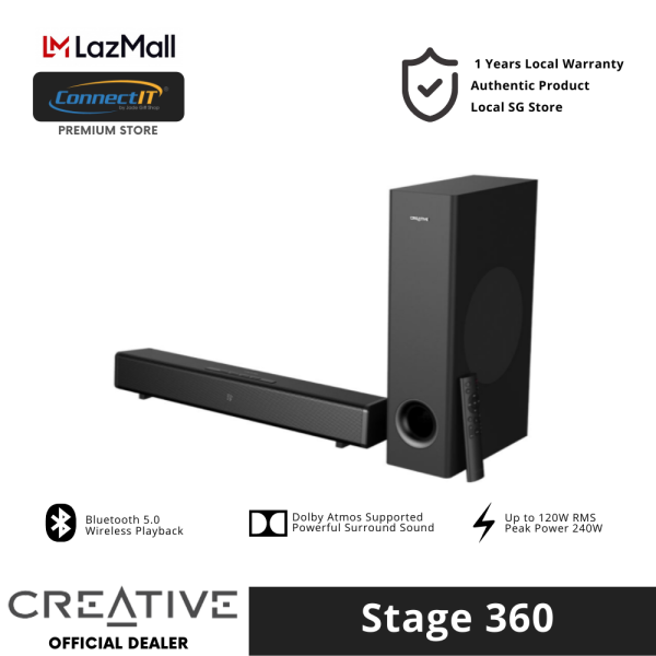 Creative Stage 360 2.1 Soundbar with Dolby Atmos - BT 5.0 - 240W POWER OUTPUT (1 Year Local Warranty) Singapore
