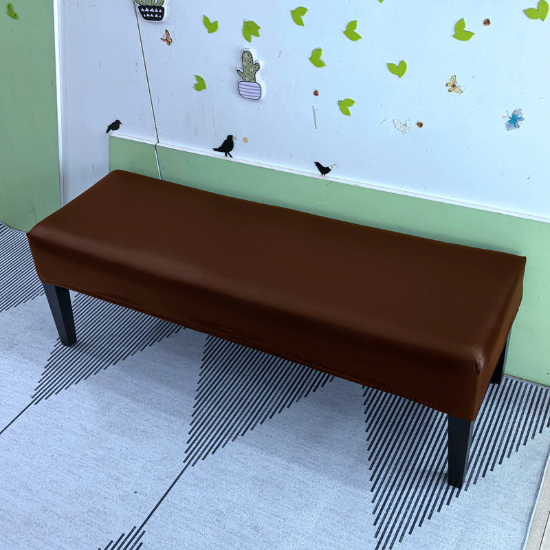 Waterproof Bench Cover PU Leather Elastic Dining Bench Cover Piano Chair Cover Rectangle Long Chair Slipcover