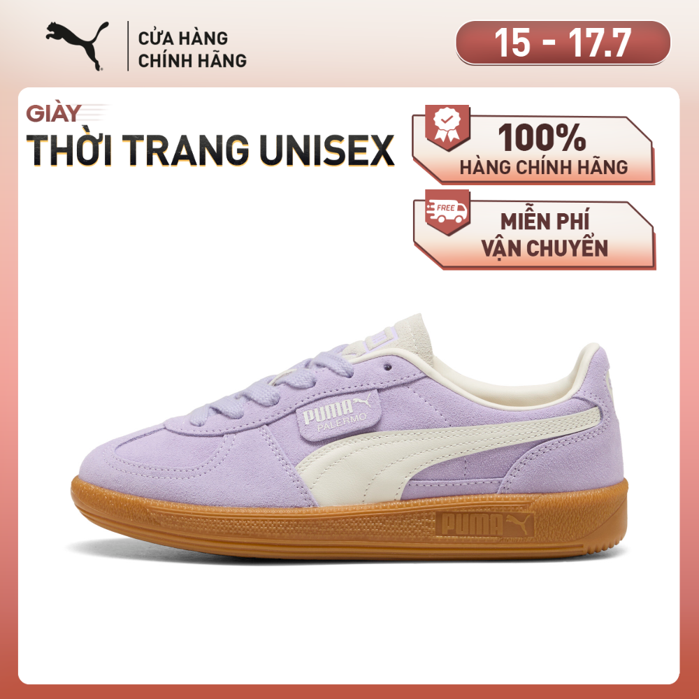 Giày Thời Trang PUMA Unisex Palermo Light Lavender-Warm White Màu Tím