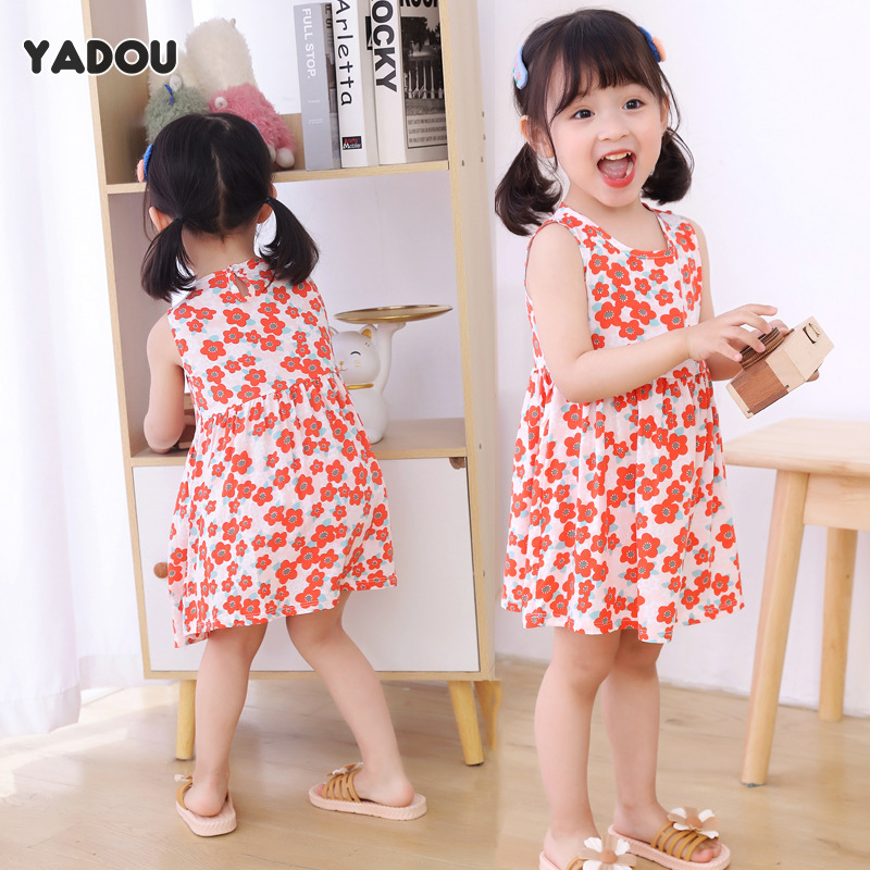Fashion girls cotton silk dress children's princess dress girl cotton silk thin nightdress ราคา 152 บาท*ส่งฟรี