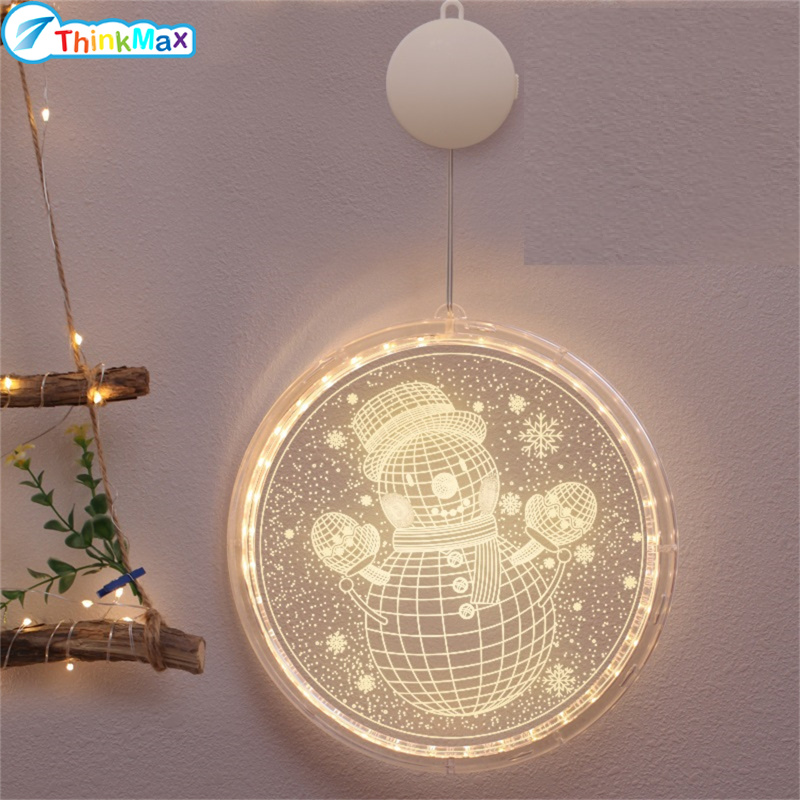 Thinkmax, 2023!! Đèn trang trí Giáng sinh Treo 3D siêu sáng cho cửa sổ trong nhà ngoài trời đường tường nội thất trang trí phòng ngủ hiên