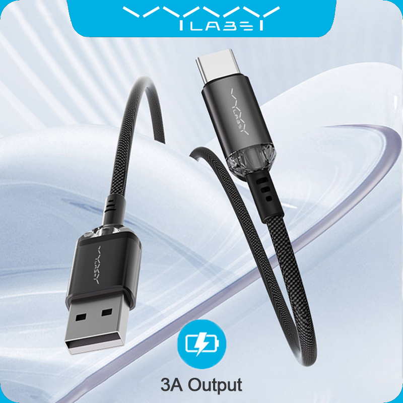 Vyvylabs 3A USB để Loại-C Cáp dữ liệu sạc nhanh 480Mbps cho Xiaomi Huawei Samsung
